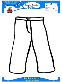 Çocuklar İçin Pantolon Boyama Sayfaları 